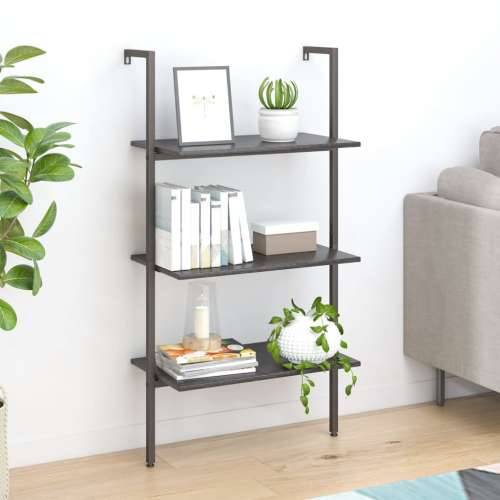 Naslanjajuća polica s 3 razine crna 64 x 35 x 120,5 cm - Crna 1 120.5 cm Cijena