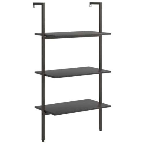 Naslanjajuća polica s 3 razine crna 64 x 35 x 120,5 cm - Crna 1 120.5 cm Cijena