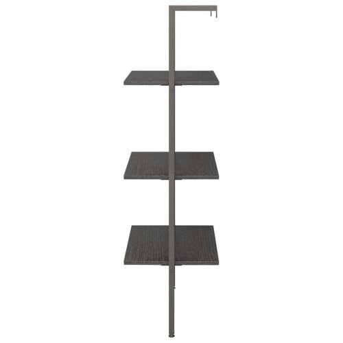 Naslanjajuća polica s 3 razine crna 64 x 35 x 120,5 cm - Crna 1 120.5 cm Cijena