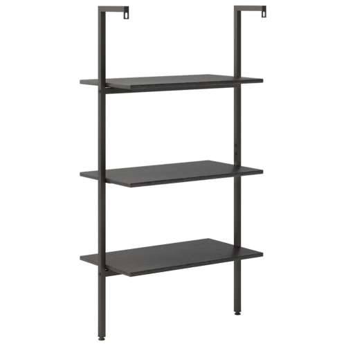 Naslanjajuća polica s 3 razine crna 64 x 35 x 120,5 cm - Crna 1 120.5 cm Cijena