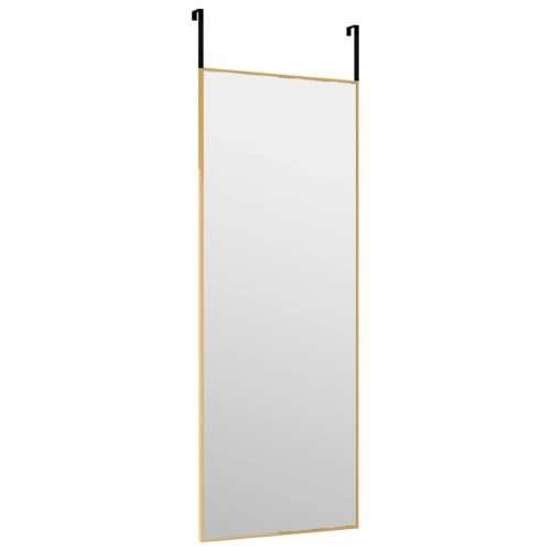 Ogledalo za vrata zlatno 30 x 80 cm od stakla i aluminija Cijena