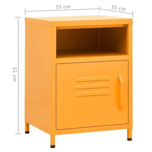 Noćni ormarić boja senfa 35 x 35 x 51 cm čelični - žuta boja senfa 1 Cijena