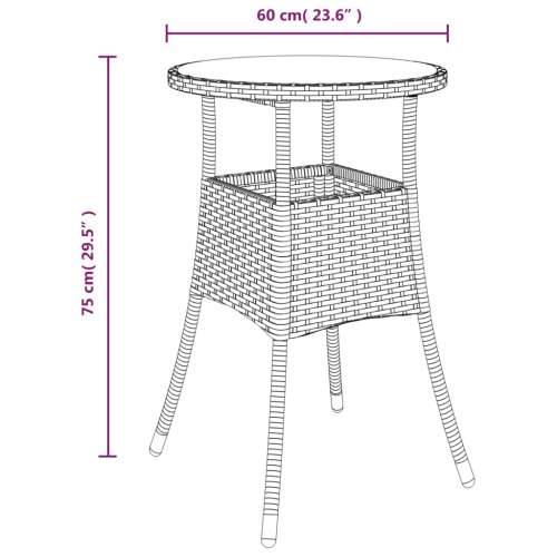 Vrtni stol Ø 60 x 75 cm od kaljenog stakla i poliratana sivi - Siva 1 Cijena