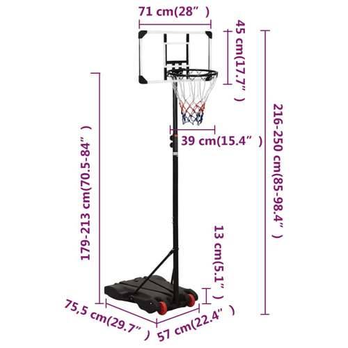 Košarkaški stalak prozirni 216 - 250 cm polikarbonantni Cijena