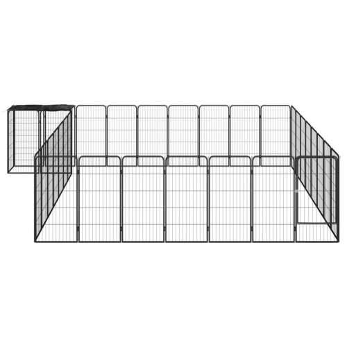 Ograda za pse s 34 panela crna 50 x 100 cm čelik obložen prahom Cijena