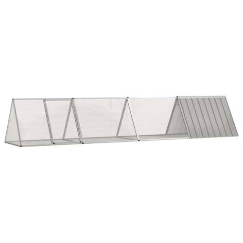 Kavez za zečeve sivi 403,5 x 80,5 x 71 cm od pocinčanog čelika - Siva 403.5 x 80.5 x 71 cm Cijena