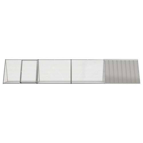 Kavez za zečeve sivi 403,5 x 80,5 x 71 cm od pocinčanog čelika - Siva 403.5 x 80.5 x 71 cm Cijena