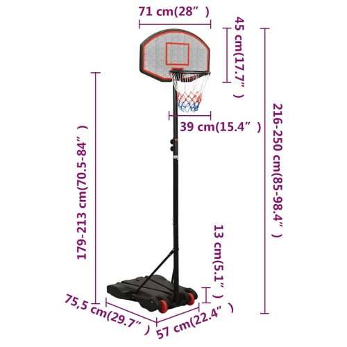 Košarkaški stalak crni 216 - 250 cm od polietilena - Crna Cijena