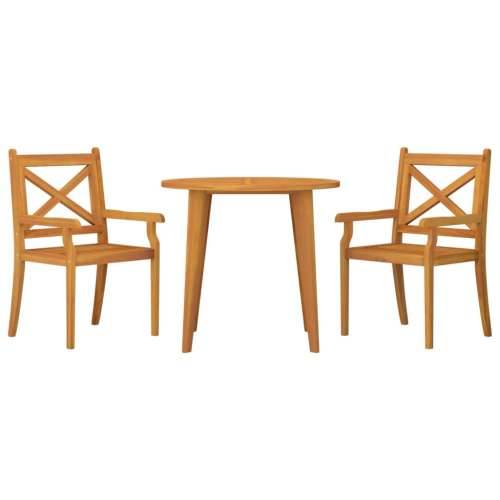 Vrtna garnitura - 3-dijelni vrtni blagovaonski set od masivnog bagremovog drva - Ø 85 cm stol 2 Cijena