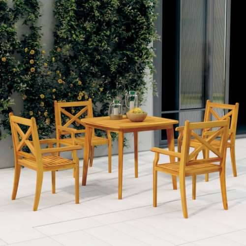 Vrtna garnitura - 5-dijelni vrtni blagovaonski set od masivnog bagremovog drva - Dužina stola 85 cm 4 Cijena