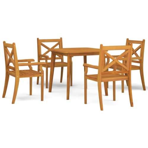 Vrtna garnitura - 5-dijelni vrtni blagovaonski set od masivnog bagremovog drva - Dužina stola 85 cm 4 Cijena