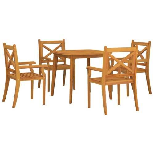 Vrtna garnitura - 5-dijelni vrtni blagovaonski set od masivnog bagremovog drva - Dužina stola 85 cm 4 Cijena