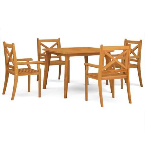 Vrtna garnitura - 5-dijelni vrtni blagovaonski set od masivnog bagremovog drva - Dužina stola 110 cm 4 Cijena