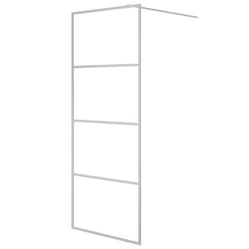 Pregrada za tuš srebrna 80 x 195 cm s prozirnim staklom ESG - Srebrno 80 x 195 cm *Transparent*an Cijena