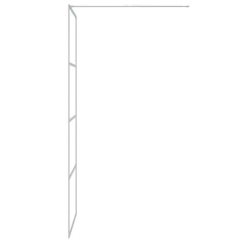 Pregrada za tuš srebrna 80 x 195 cm s prozirnim staklom ESG - Srebrno 80 x 195 cm Transparentan Cijena