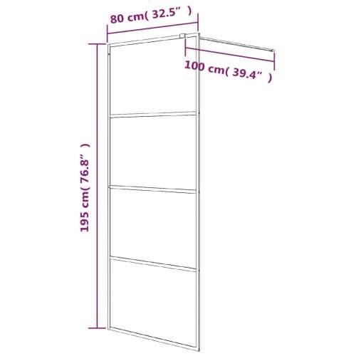 Pregrada za tuš srebrna 80 x 195 cm s prozirnim staklom ESG - Srebrno 80 x 195 cm Transparentan Cijena