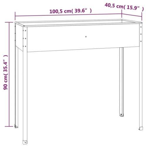 Vrtna sadilica antracit 100,5 x 40,5 x 90 cm pocinčani čelik Cijena