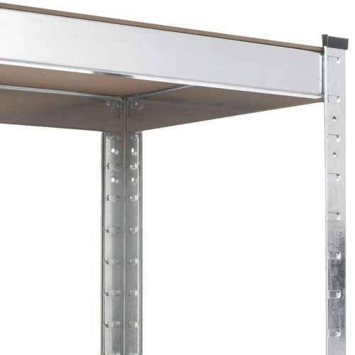 Radni stol s 5 razina s policama srebrni od čelika i drva Cijena