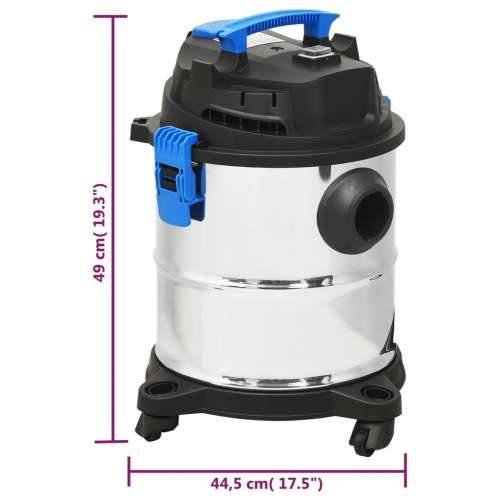 Usisivač za mokro i suho čišćenje 1200 W 20 L srebrni Cijena