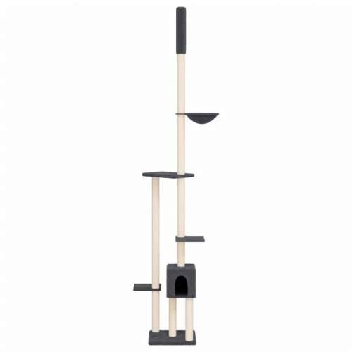 Penjalica za mačke - Kuća za mačke - Grebalica od poda do stropa tamnosiva 258,5 - 284,5 cm - Tamno siva Cijena