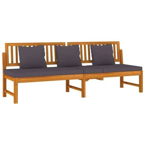 Dnevni ležaj sa sivim jastukom 200x60x75cm masivno drvo bagrema - Siva Cijena