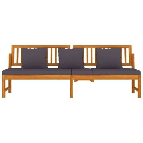 Dnevni ležaj sa sivim jastukom 200x60x75cm masivno drvo bagrema - Siva Cijena
