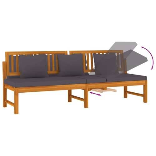 Dnevni ležaj sa sivim jastukom 200x60x75cm masivno drvo bagrema - Siva Cijena