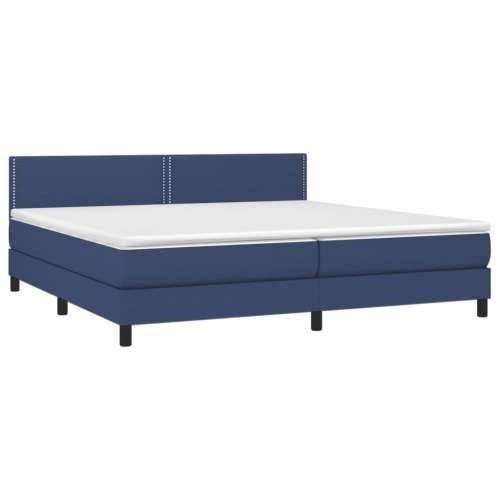 Krevet s oprugama i madracem plavi 200 x 200 cm od tkanine Cijena