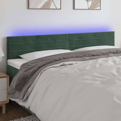 LED uzglavlje tamnozeleno 180x5x78/88 cm baršunasto - Tamnozelena 180 x 5 x 78/88 cm 1 Cijena