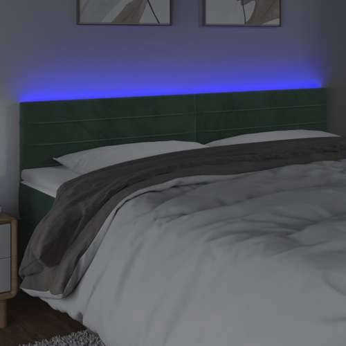 LED uzglavlje tamnozeleno 180x5x78/88 cm baršunasto - Tamnozelena 180 x 5 x 78/88 cm 1 Cijena