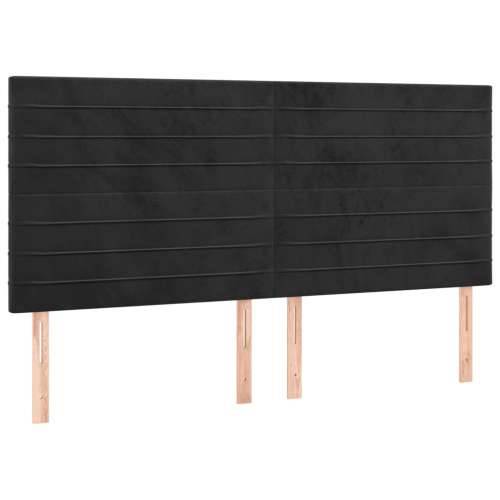 LED uzglavlje crno 180x5x118/128 cm baršunasto - Crna 180 x 5 x 118/128 cm 1 Cijena