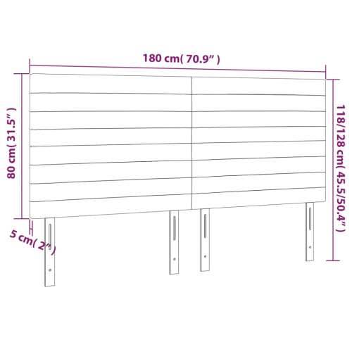 LED uzglavlje crno 180x5x118/128 cm baršunasto - Crna 180 x 5 x 118/128 cm 1 Cijena