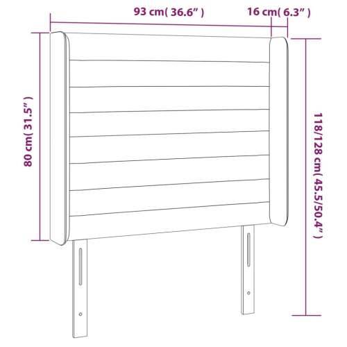 LED uzglavlje crno 93x16x118/128 cm baršunasto - Crna 93 x 16 x 118/128 cm 1 Cijena