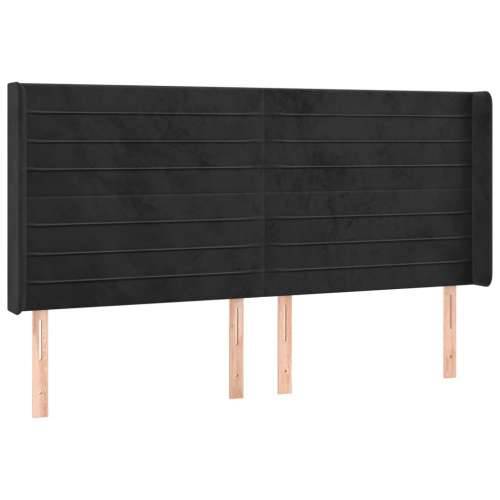 LED uzglavlje crno 183 x 16 x 118/128 cm baršunasto - Crna 183 x 16 x 118/128 cm 1 Cijena