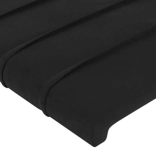 LED uzglavlje crno 183 x 16 x 118/128 cm baršunasto - Crna 183 x 16 x 118/128 cm 1 Cijena