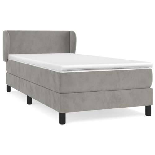 Box spring krevet s madracem svjetlosivi 80 x 200 cm baršunasti - Svjetlosiva 80 x 200 cm Gladak dizajn Cijena