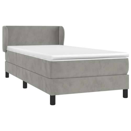 Box spring krevet s madracem svjetlosivi 80 x 200 cm baršunasti - Svjetlosiva 80 x 200 cm Gladak dizajn Cijena