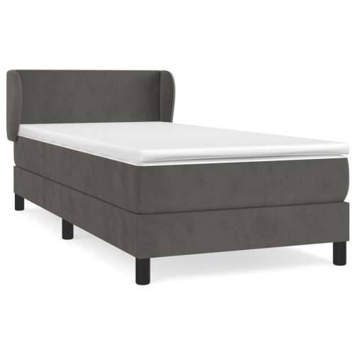 Box spring krevet s madracem tamnosivi 80 x 200 cm baršunasti - Tamno siva 80 x 200 cm Gladak dizajn Cijena