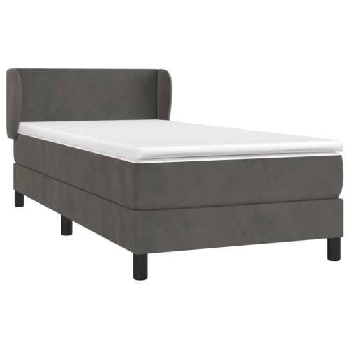 Box spring krevet s madracem tamnosivi 80 x 200 cm baršunasti - Tamno siva 80 x 200 cm Gladak dizajn Cijena