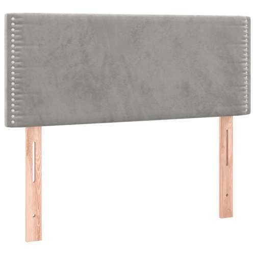 Box spring krevet s madracem svjetlosivi 80 x 200 cm baršunasti - Svjetlosiva 80 x 200 cm Obično s čavlima Cijena