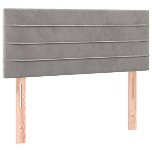Box spring krevet s madracem svjetlosivi 80 x 200 cm baršunasti - Svjetlosiva 80 x 200 cm vodoravne pruge Cijena