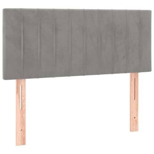 Box spring krevet s madracem svjetlosivi 80 x 200 cm baršunasti - Svjetlosiva 80 x 200 cm Okomite pruge Cijena