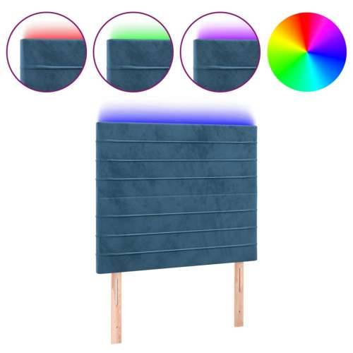LED uzglavlje tamnoplavo 90x5x118/128 cm baršunasto - Tamno plava 90 x 5 x 118/128 cm 1 Cijena