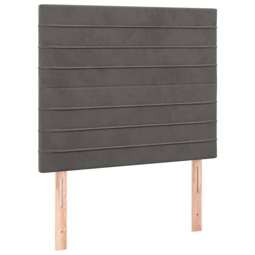 Box spring krevet s madracem tamnosivi 90x190 cm baršunasti - Tamno siva 90 x 190 cm vodoravne pruge Cijena