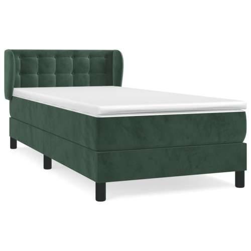 Box spring krevet s madracem tamnozeleni 80 x 200 cm baršunasti - Tamnozelena 80 x 200 cm gumbi Cijena