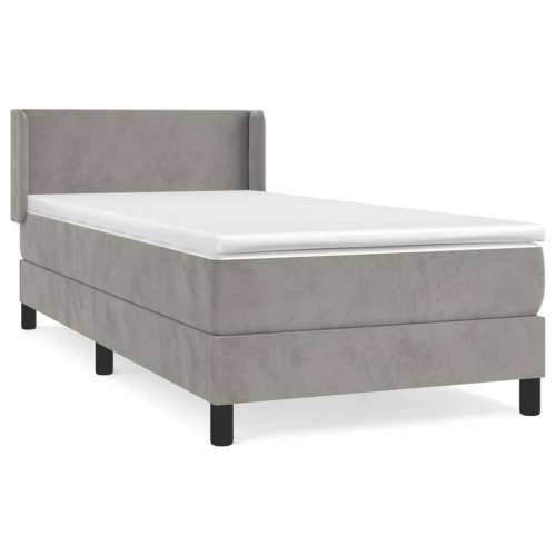 Box spring krevet s madracem svjetlosivi 80 x 200 cm baršunasti - Svjetlosiva 80 x 200 cm Gladak dizajn Cijena