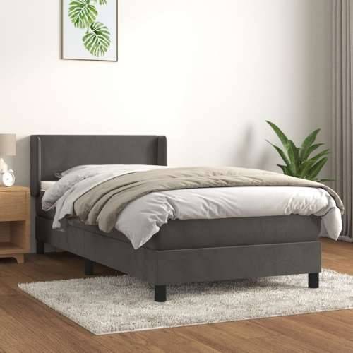 Box spring krevet s madracem tamnosivi 80 x 200 cm baršunasti - Tamno siva 80 x 200 cm Gladak dizajn Cijena