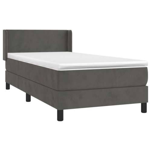 Box spring krevet s madracem tamnosivi 80 x 200 cm baršunasti - Tamno siva 80 x 200 cm Gladak dizajn Cijena