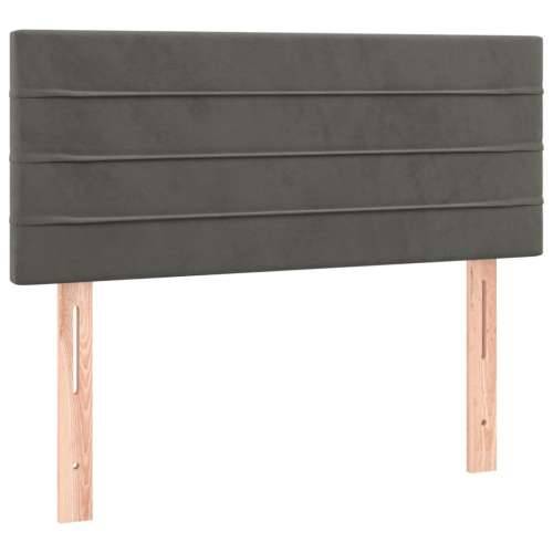 Krevet box spring s madracem LED tamnosivi 80 x 200 cm baršun - Tamno siva 80 x 200 cm vodoravne pruge Cijena