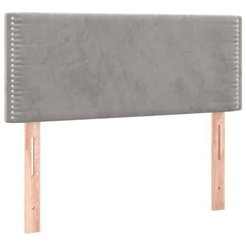 Box spring krevet s madracem svjetlosivi 80 x 200 cm baršunasti - Svjetlosiva 80 x 200 cm Obično s čavlima Cijena